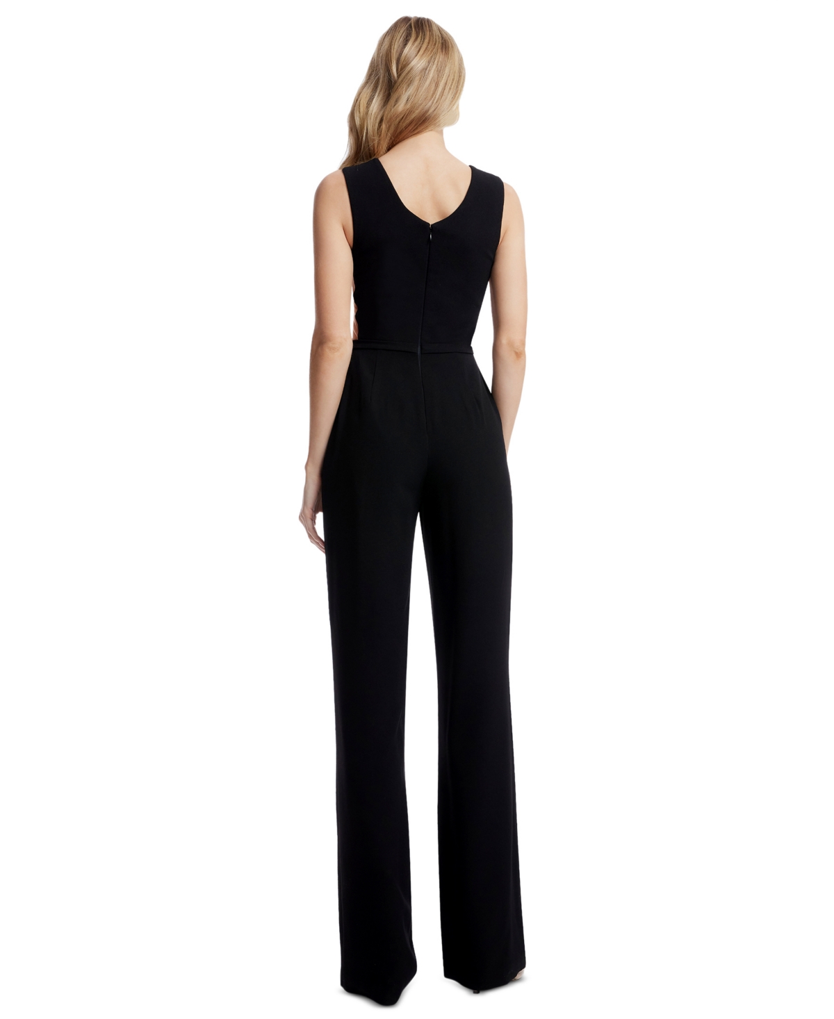 Shop Dress The Population Women's Katrina Plunging-neck Jumpsuit In Black