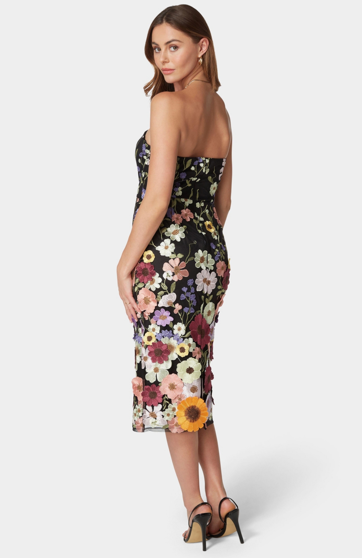 Bebe Women's Strapless Embroidered Dress