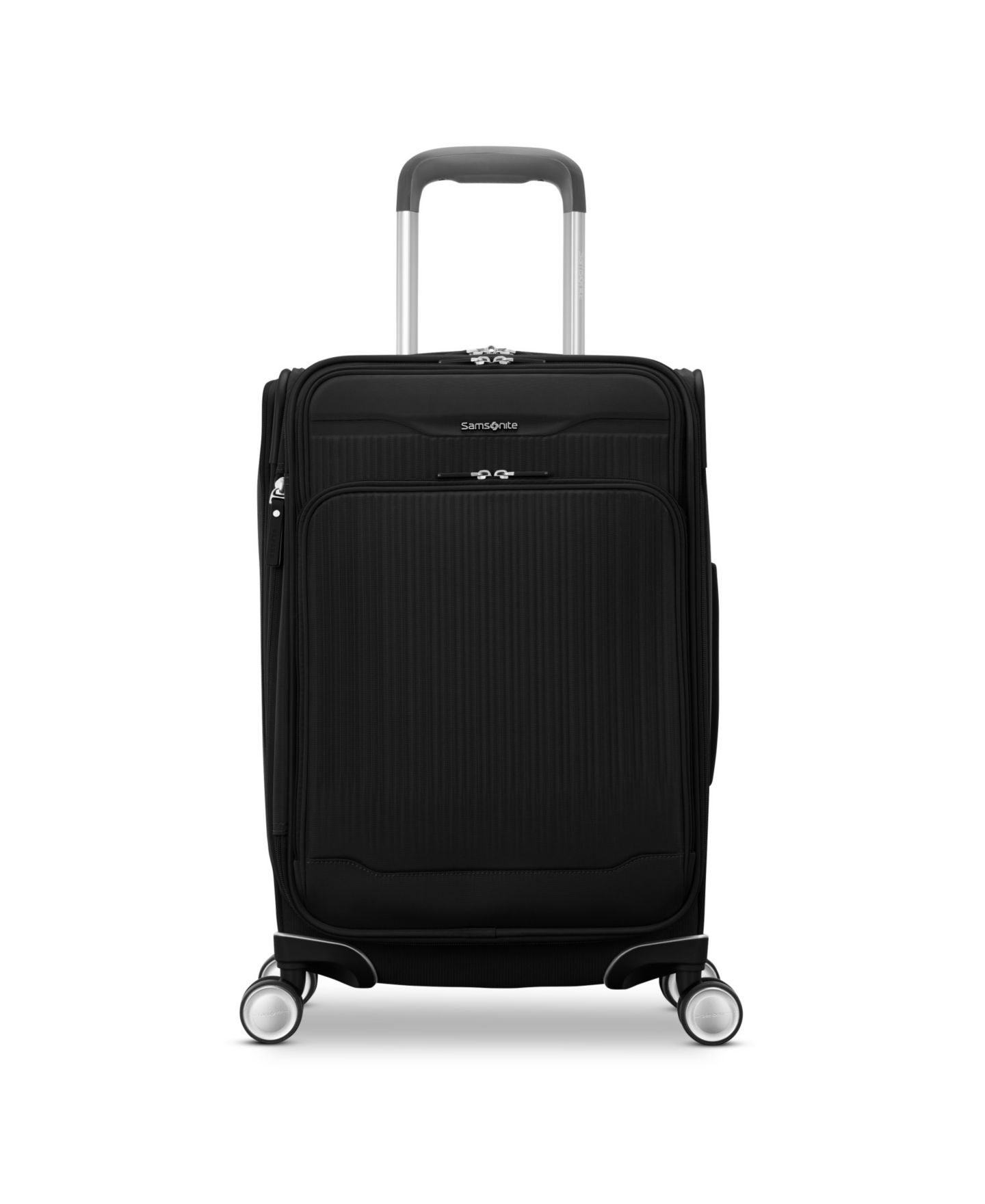 Чемодан Samsonite Silhouette 18 Expandable Softside Carry-on Spinner, цвет: Чёрный — фото 2