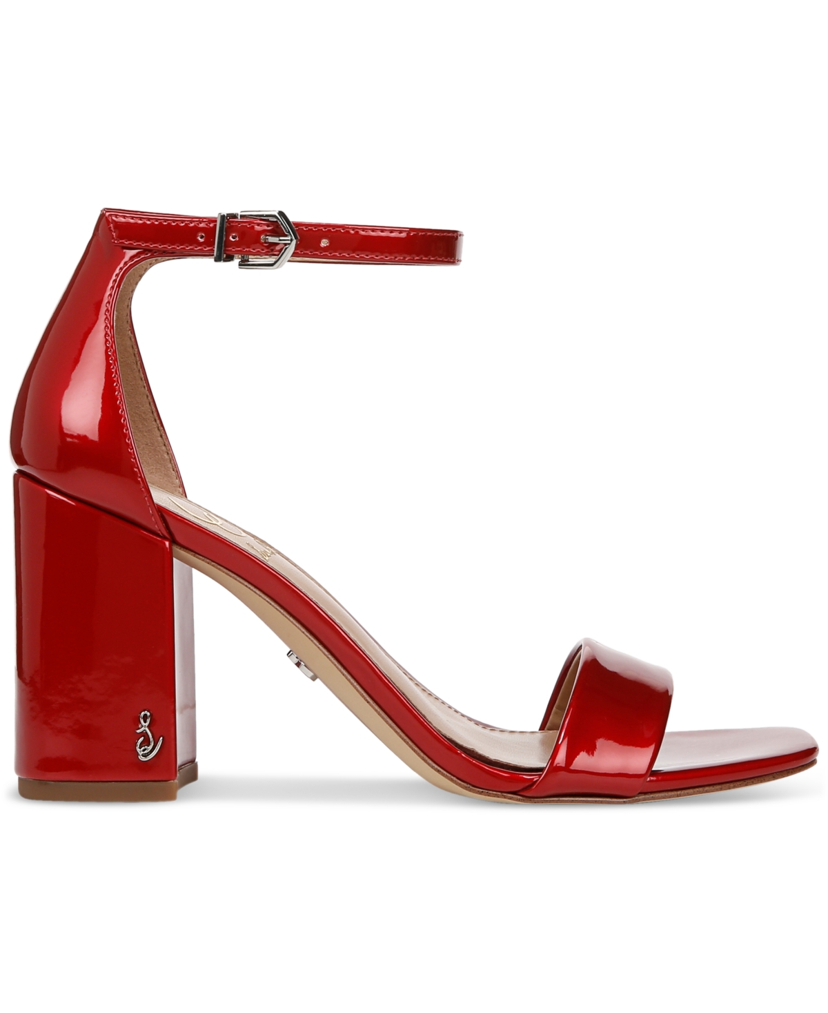 Sam Edelman Daniella Block Heel Sandal Persian Red Patent In Passion Red