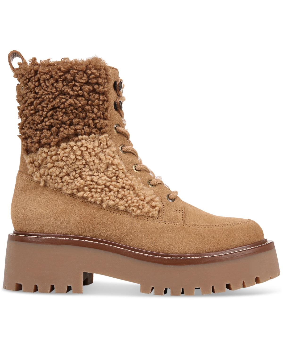 Sam Edelman Elliot Combat Boot Golden Caramel Suede In Golden Caramel
