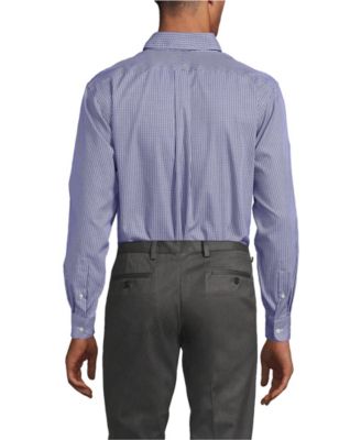 Men's Tailored Fit No Iron Pattern Supima Cotton Pinpoint Buttondown Collar Dress Shirt
