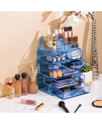 Clear Cosmetic Makeup Organizer Case & Display - Spacious Design - Great for Dresser, Bathroom, Vanity & Countertop