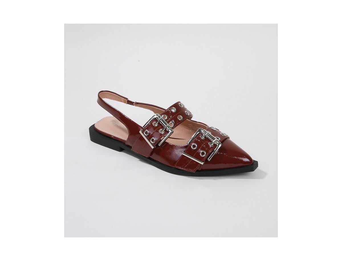 Addison Slingback Flats - Silver