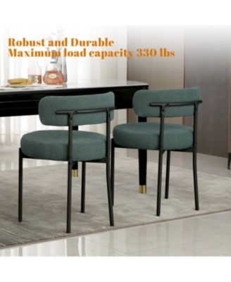  Set of 6 Boucle; Metal Mid-Century Modern Dining Chairs