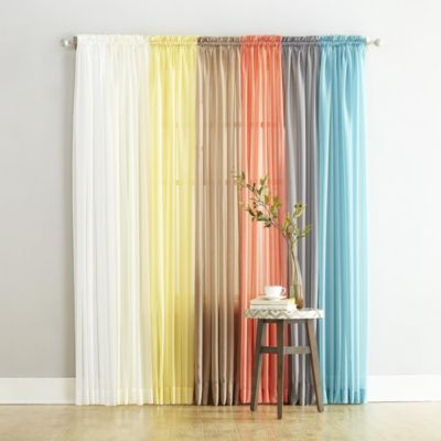 Sheer Voile Rod Pocket Curtain Panel