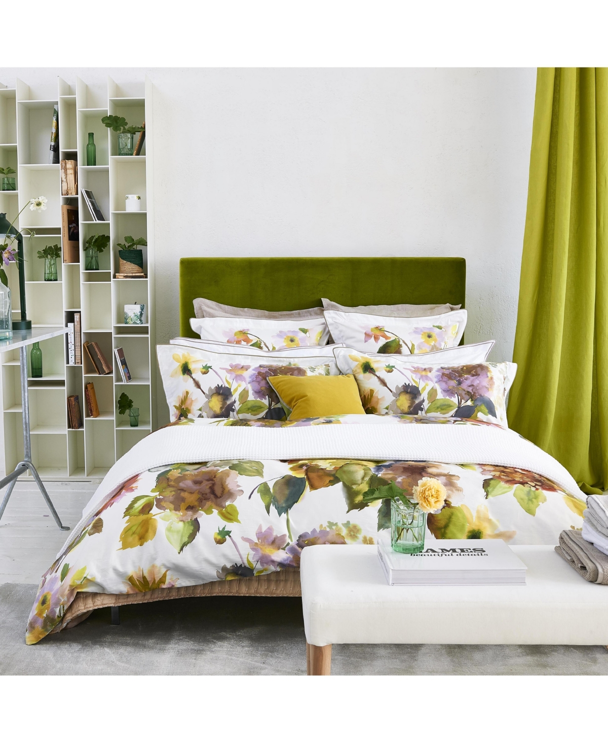 Designers Guild Palace Flower Birch Duvet Cover - orange, green, purple