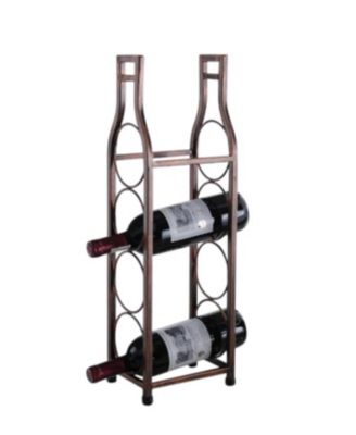 - Countertop Tabletop Wine Rack, Wine Bottle Storage Holder for Home Kitchen & Bar - Brushed Copper - No Assembly Required