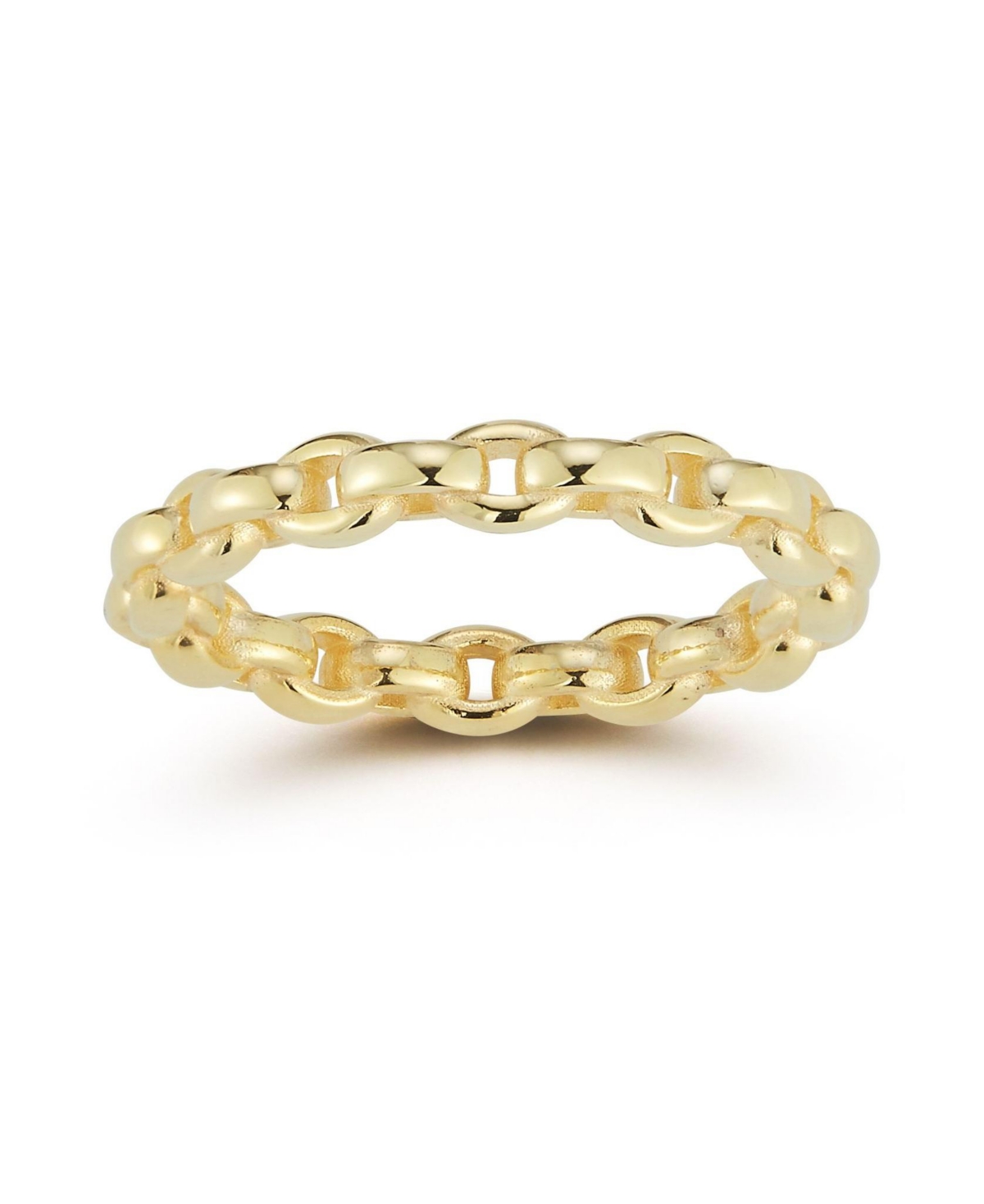 14K Gold Plated Sterling Silver Link Band Ring - Gold