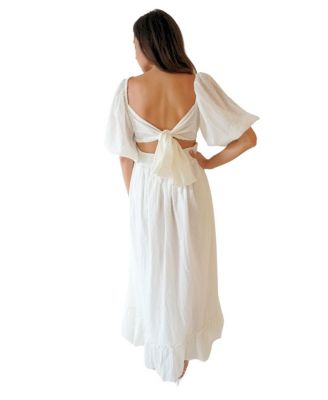 Women's Cotton Ankle Length Willow Dress in White