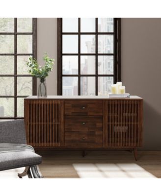 Crrillus Mid-century 58'' Wide 3 Drawer Sideboard with Slatted Doors
