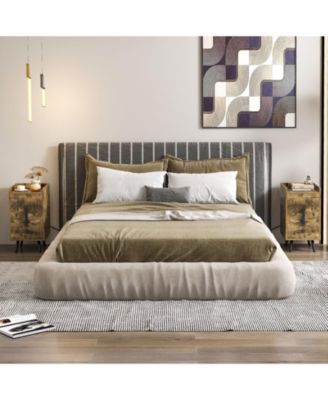 Nightstand Side Tables with 2 Drawers and 2 USB Ports