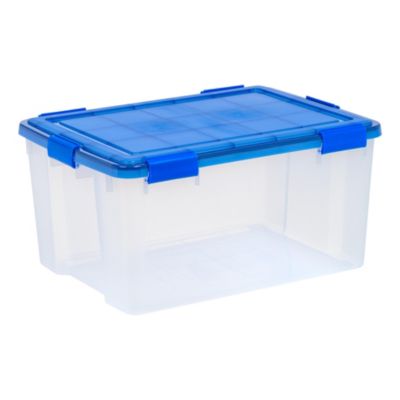 USA 3Pack 62qt WEATHERPRO Airtight Plastic Storage Bin with Lid and Seal and Secure Latching Buckles