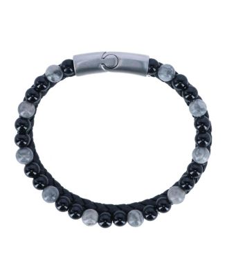 Thurgood Beaded and Braided Leather Secure Clasp Bracelet