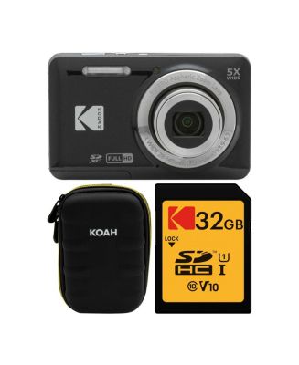 【美品】KODAK PIXPRO FZ55 ブラック Kodak PIXPRO FZ55 Digital Camera (Black) + Extra Battery + Flash