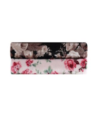 Classic Floral Ultra Soft Plush Fleece Throw, 70" X 50"