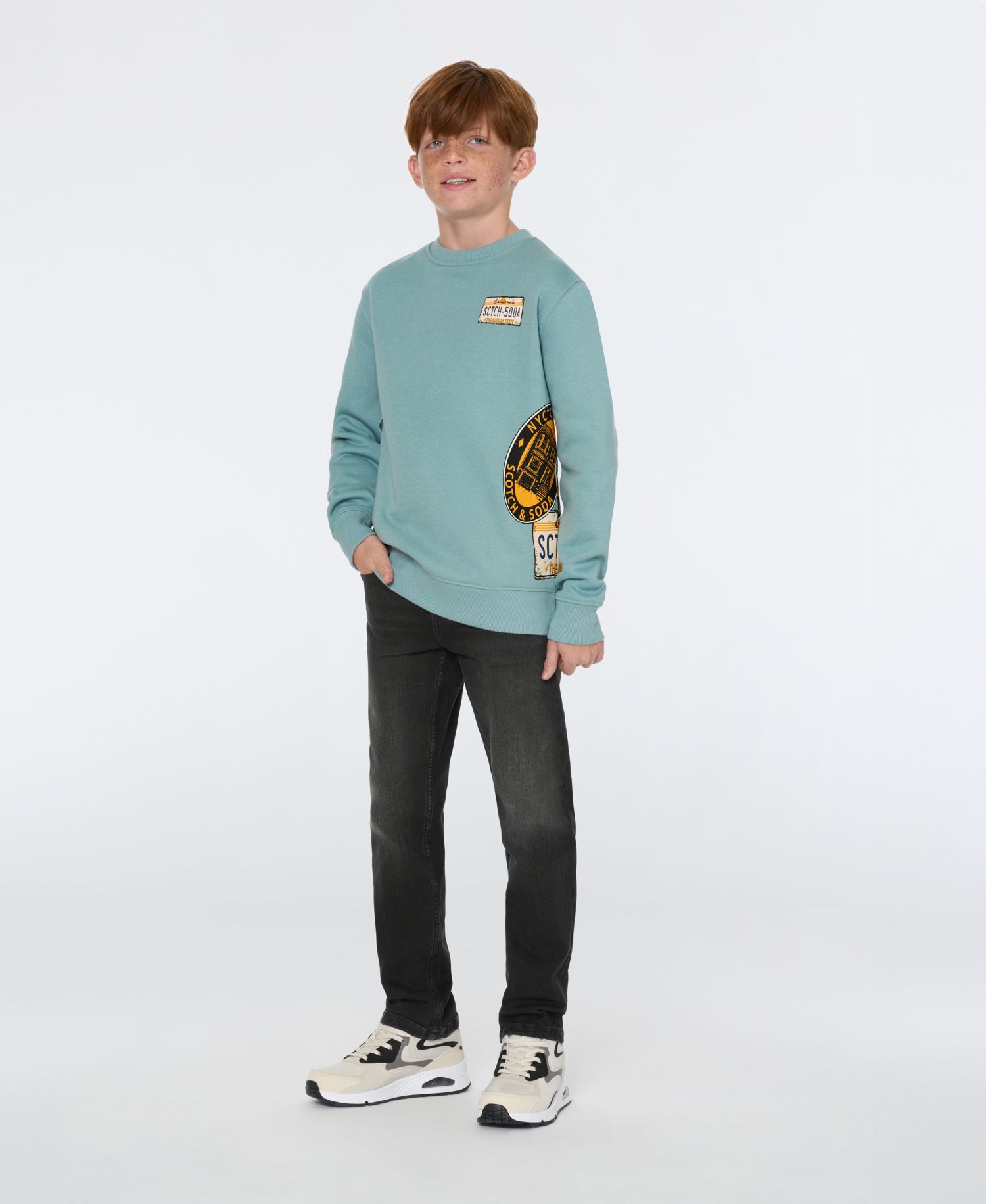Big Boys Graphic Fleece Crew Shirt