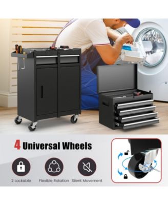 2-in-1 Tool Chest and Cabinet with 5 Sliding Drawers