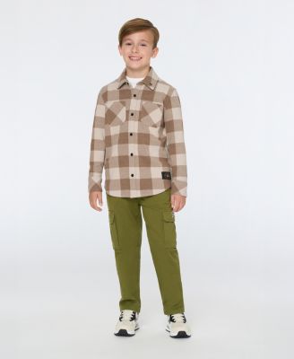 Big Boys Yarn Dye Knit Twill Button Up Shirt