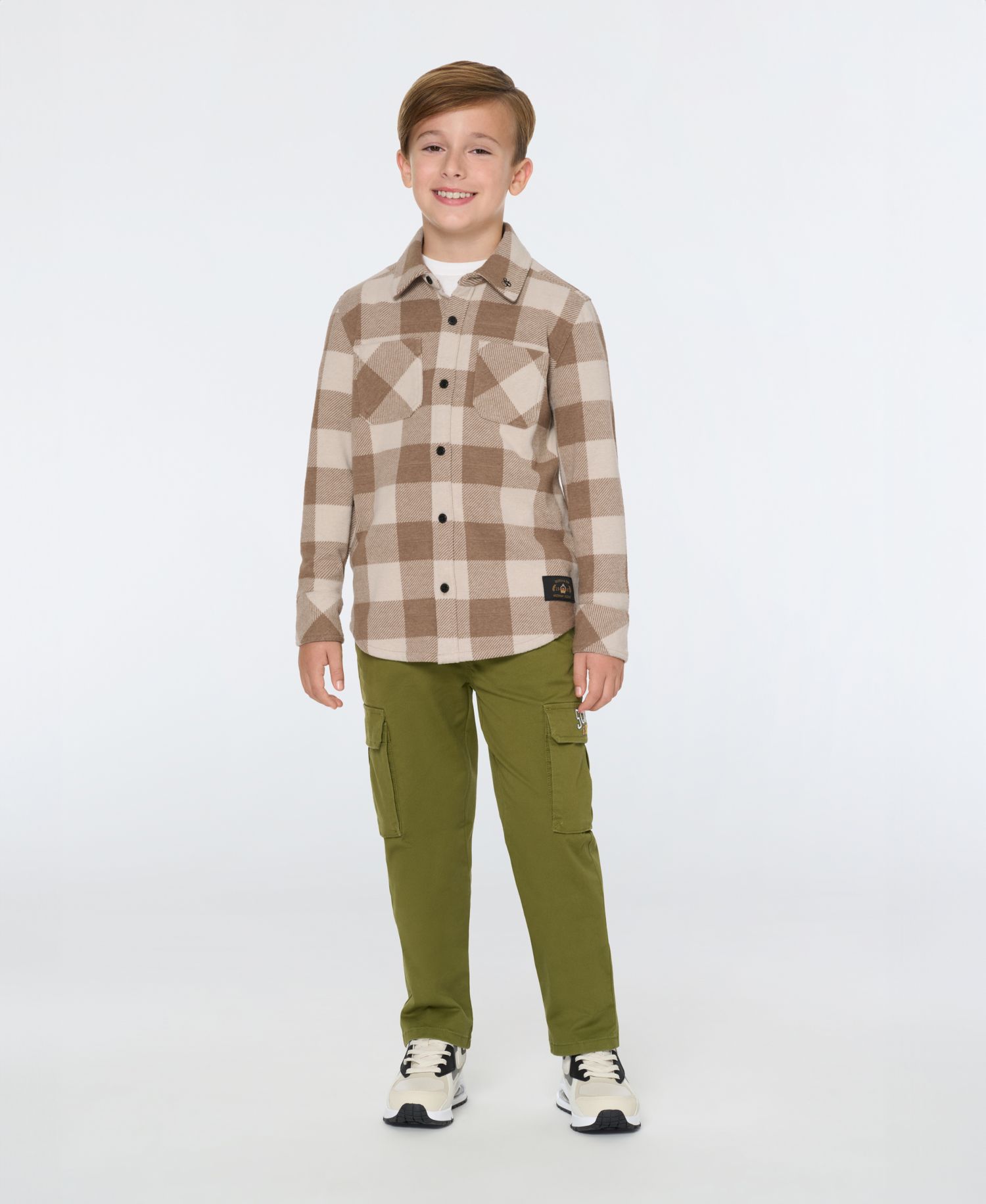 Big Boys Yarn Dye Knit Twill Button Up Shirt