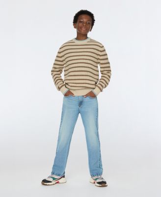 Big Boys Yarn Dye Stripe Crew Neck Sweater