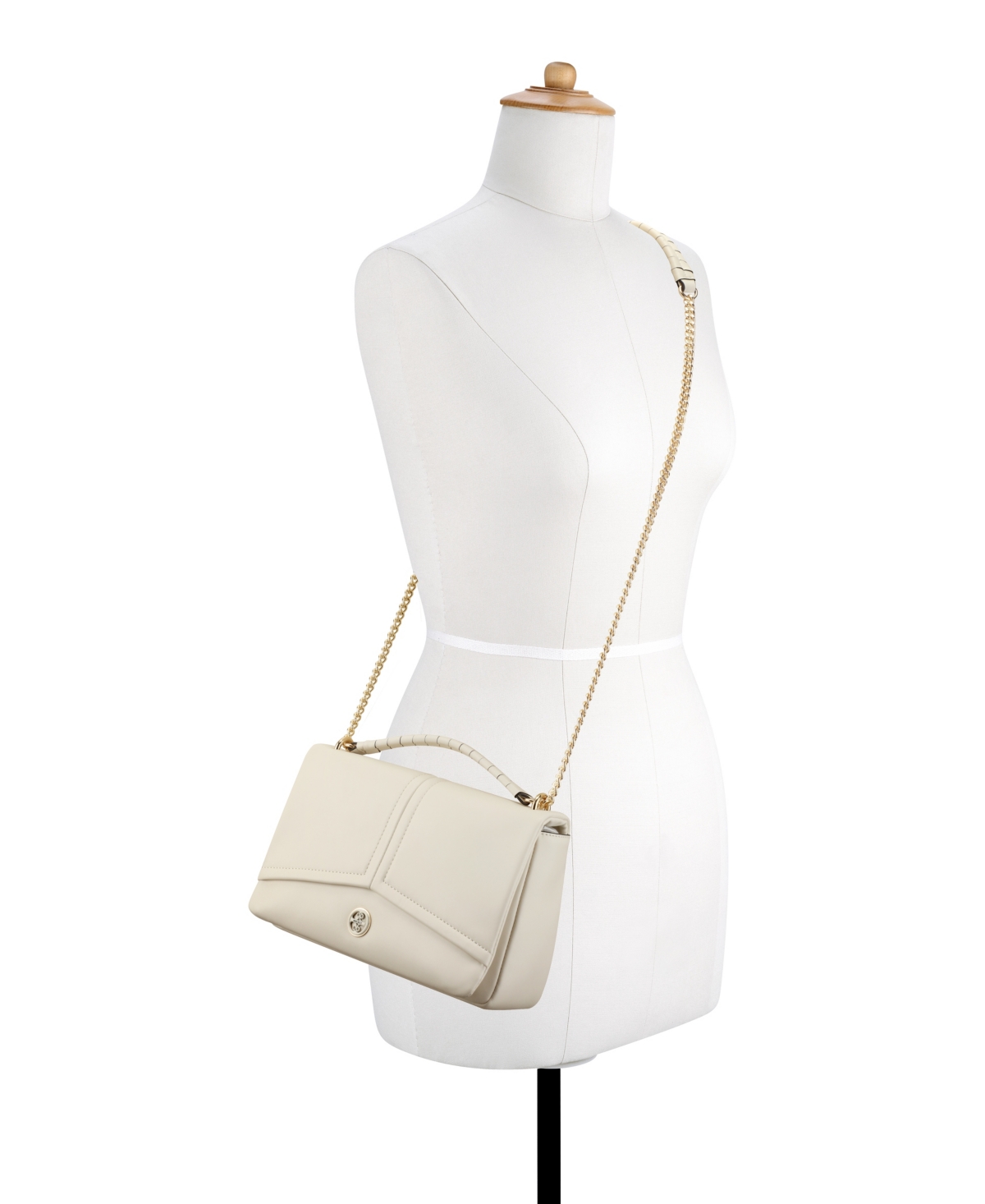 Shop Nine West Erina Convertible Chain Flap Crossbody Bag In Chic Cream