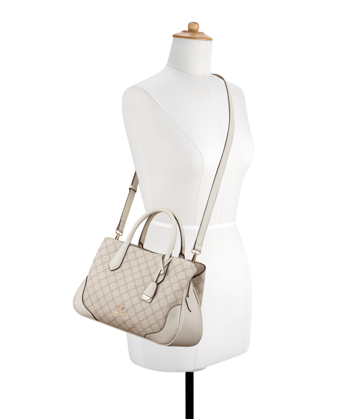 NINE WEST BLOOMFIELD TRIPLE COMPARTMENT SATCHEL BAG 
