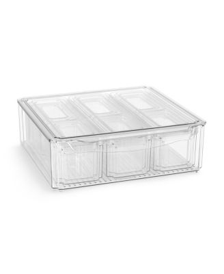 10 Pack Clear Stackable Refrigerator Storage Bins with Lids - Perfect for Kitchen Organization, Pantry and Fridge Storage