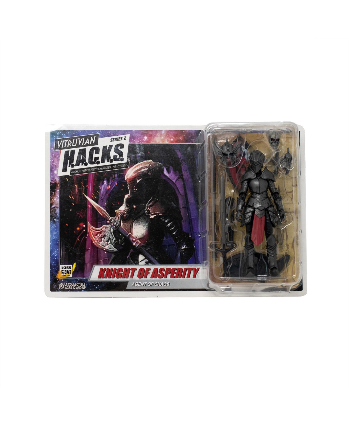 Детская фигурка Vitruvian H.A.C.K.S. Knight of Asperity 10th Anniversary Edition 1:18 Scale High-Articulation Customizable Action Figure, Ages 12+, цвет: Open Miscellaneous — фото 9