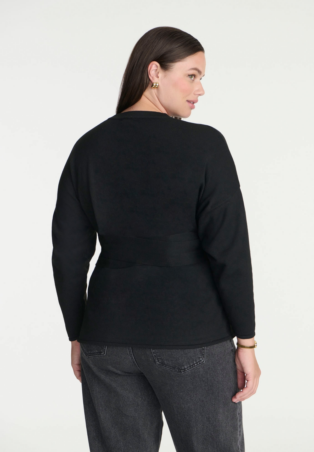 Eloquii Plus Size Elements Tie Waist Sweater