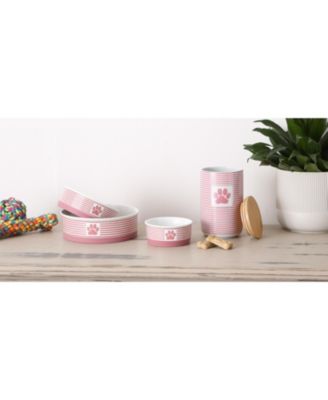 Black Striped Paw Patch Pet Bowl Set/2