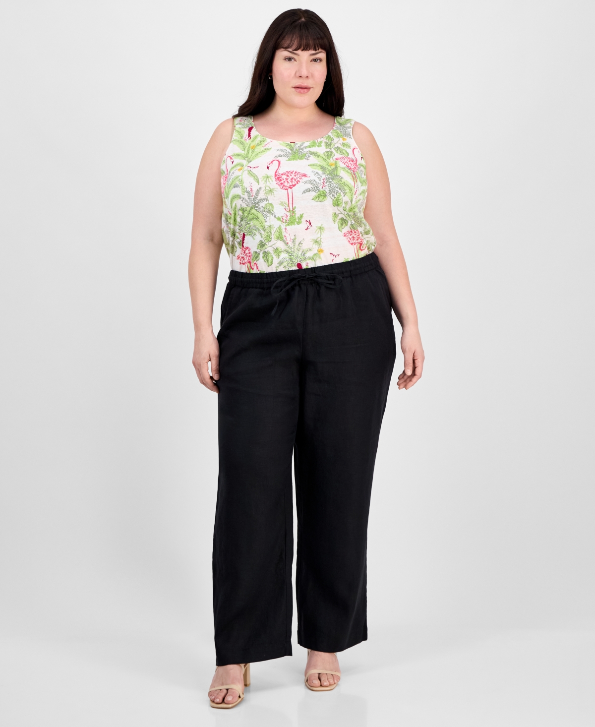 CHARTER CLUB PLUS SIZE 100% LINEN PANTS, EXCLUSIVELY AT MACY'S 