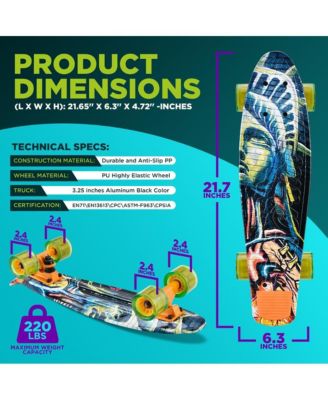 6'' PP Deck Skateboard, Mini Cruiser Skateboard for Kids, Teens, and Adults