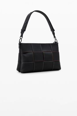 Women's Braided crossbody bag M with topstitching