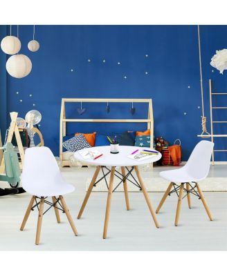 Kid's Modern Dining Table Set with 2 Armless Chairs
