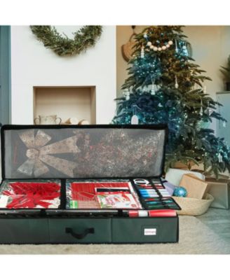 Premium Holiday Gift Wrapping Paper & Accessories Storage Organizer Box