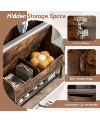 69-Inch 4-in-1 Hall Tree with Coat Rack, Seat Cushion, Shoe Storage, and Shelf