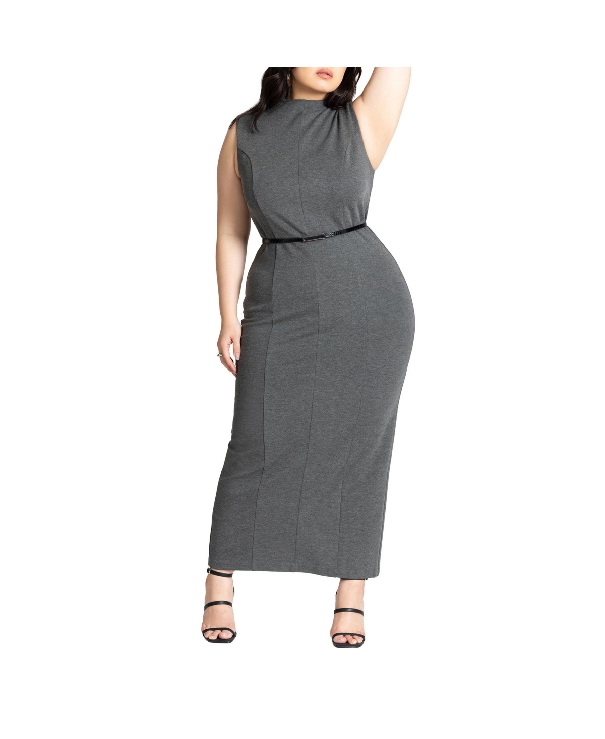 Eloquii Women's Plus Size Mock Neck Stich Detail Dress