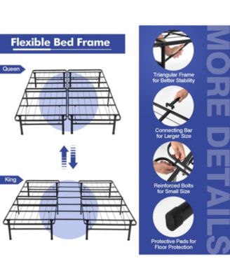 King Size Folding Steel Platform Bed Frame for Kids and Adults-King Size