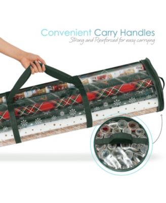 Premium Holiday Gift Wrapping Paper Storage Organizer Bag - Fits Up To 14 Rolls of 40”