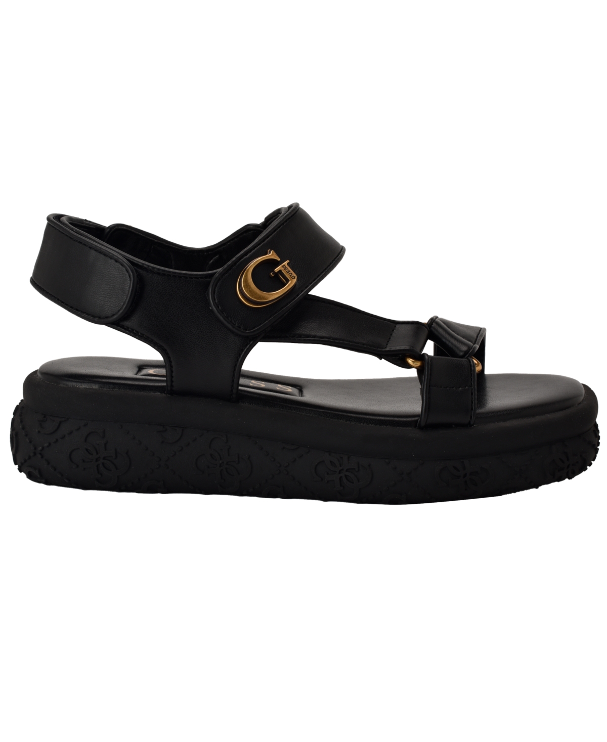 Guess Women's Lanara Quattro G Sport Platform Sandals In Black