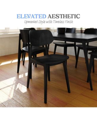  Gentry Set Of 2 Solid Wood Dining Chairs With Curved Oval Backrests