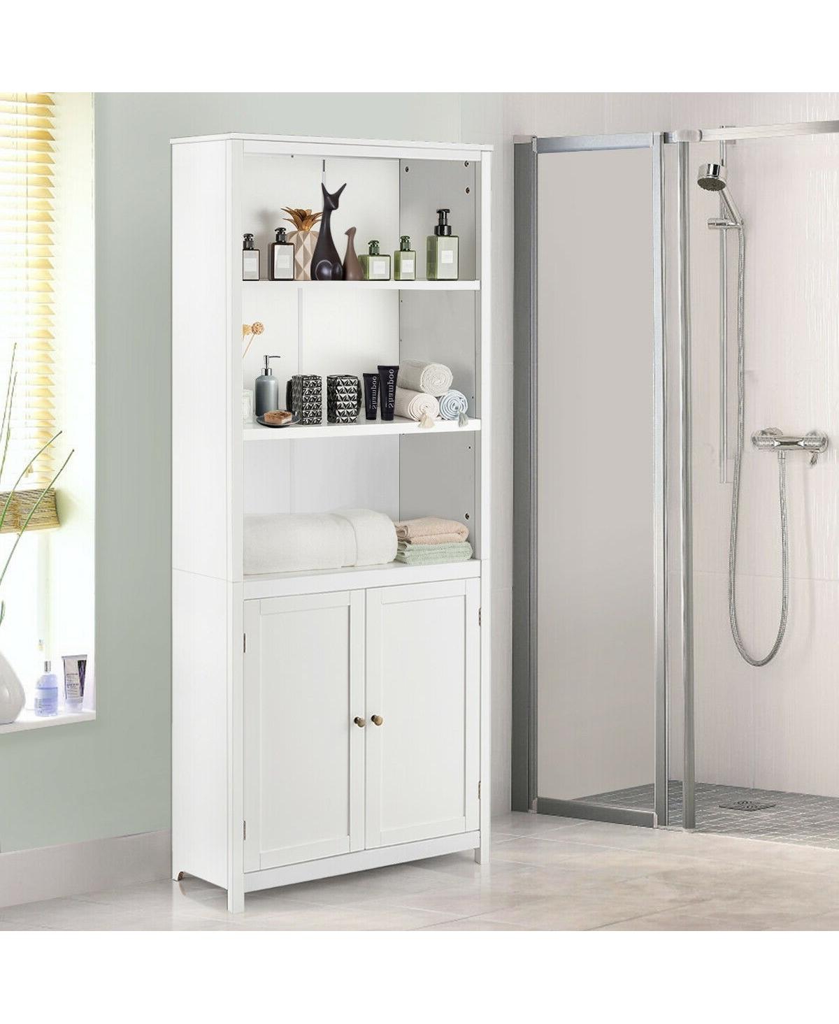 Slickblue Bathroom Linen Tower with 3 Open Shelves for Towel Storage and Organization
