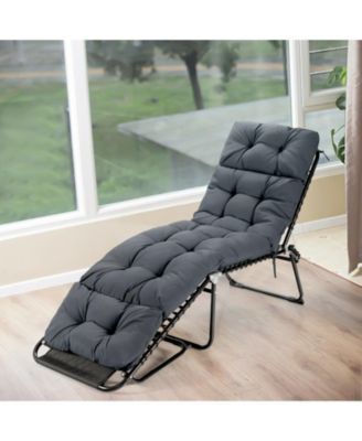 Outdoor Lounge Chaise Cushion with String Ties for Garden Poolside 73" x 22" x 4"