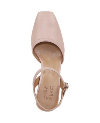 Wave Square Toe Ankle Strap Pumps