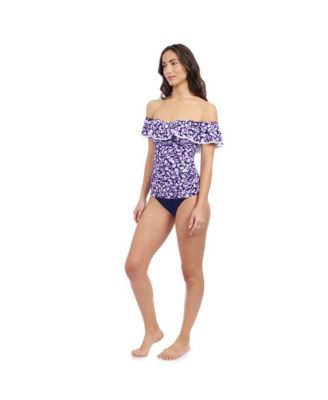 Women's Juliette Off Shoulder Ruffle Tankini Soft Cups