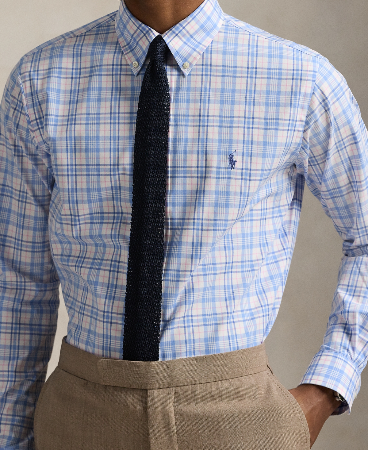 Polo Ralph Lauren Men's Slim-fit Stretch Poplin Shirt In Blue,pink