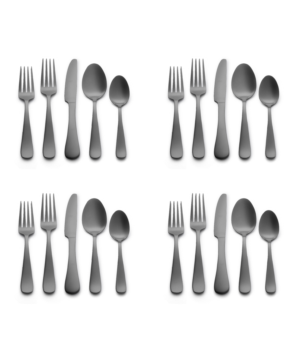 Kitchinox Alton Bay Black Satin 20-pc. Flatware Set, Service For 4 In Black