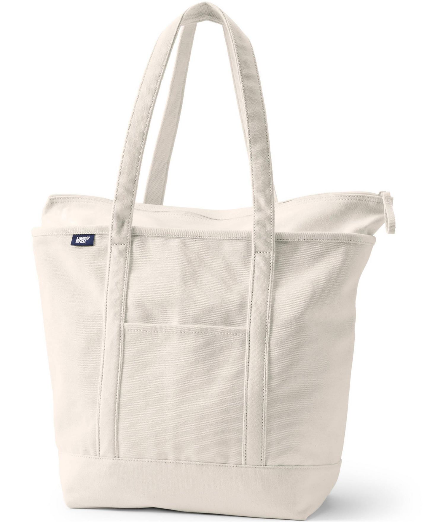 Женская сумка Lands' End Large 5 Pocket Zip Top Long Handle Canvas, цвет: Натуральный — фото 1