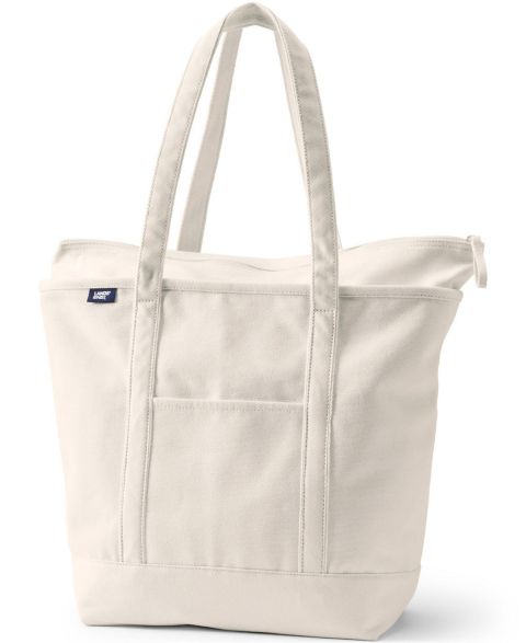 Женская сумка Lands' End Large 5 Pocket Zip Top Long Handle Canvas, цвет: Натуральный